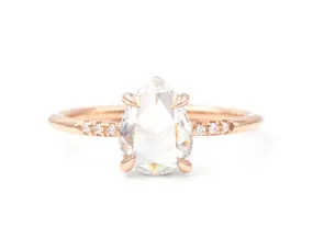 1.31-Carat Rose Cut Pear Diamond Ring