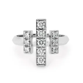 18ct White Gold Structure Line Diamond Ring