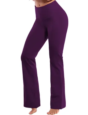 29" 31" 33" 35" 37" High Waist Bootcut Leggings Plum