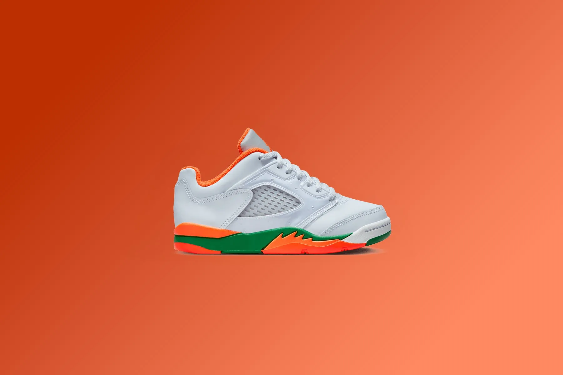 Air Jordan 5 Retro Low (PS) - Football Grey/Brilliant Orange/Pine Green