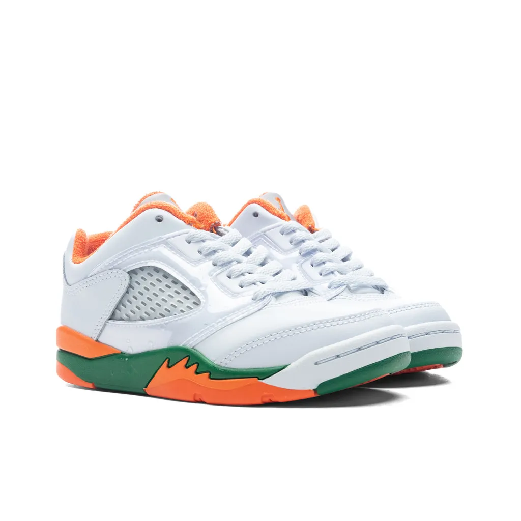 Air Jordan 5 Retro Low (PS) - Football Grey/Brilliant Orange/Pine Green