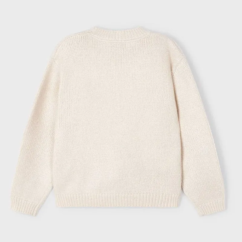 Beige Daisy Knit Sweater