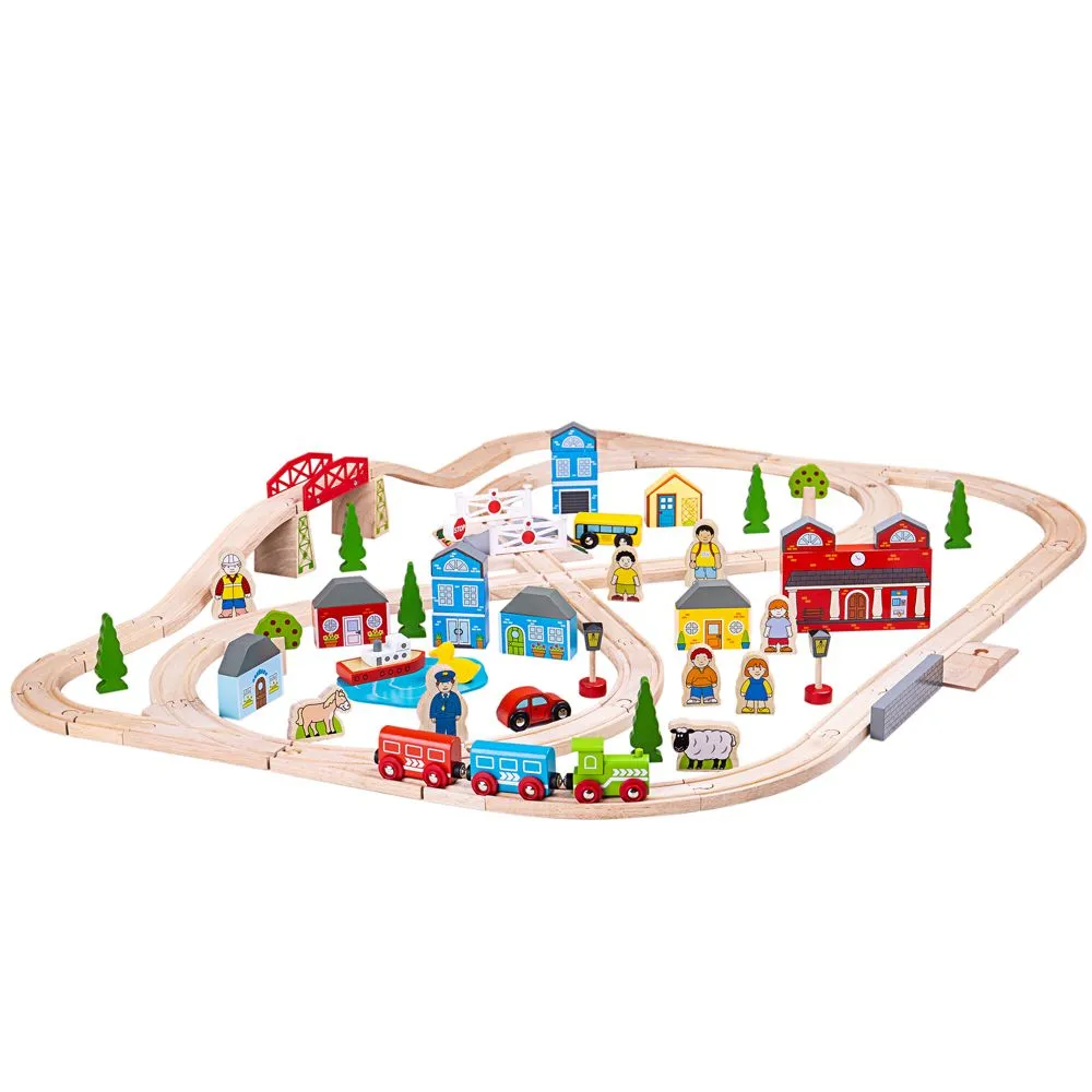 Bigjigs Town and Country Train Set