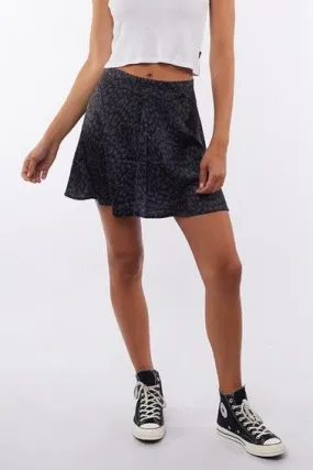 Black Animal Mini Skirt