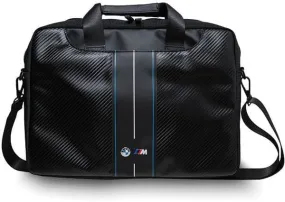 BMW Carbon & Blue Stripe Bag for 16" Laptop Black - BMCB15COMSCAKL