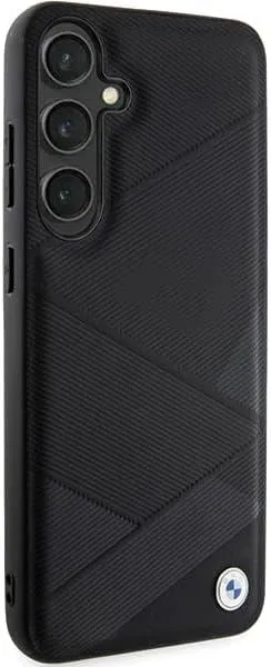 BMW Signature Leather Crossing Lines Pattern Hard Case for Samsung Galaxy S24 6.2" Black - BMHCS24S23RCGPK