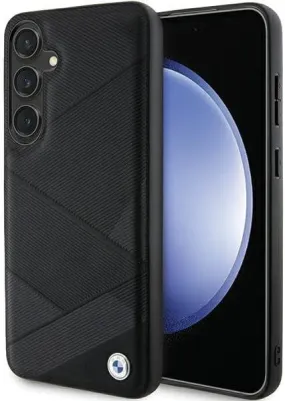 BMW Signature Leather Crossing Lines Pattern Hard Case for Samsung Galaxy S24 6.2" Black - BMHCS24S23RCGPK