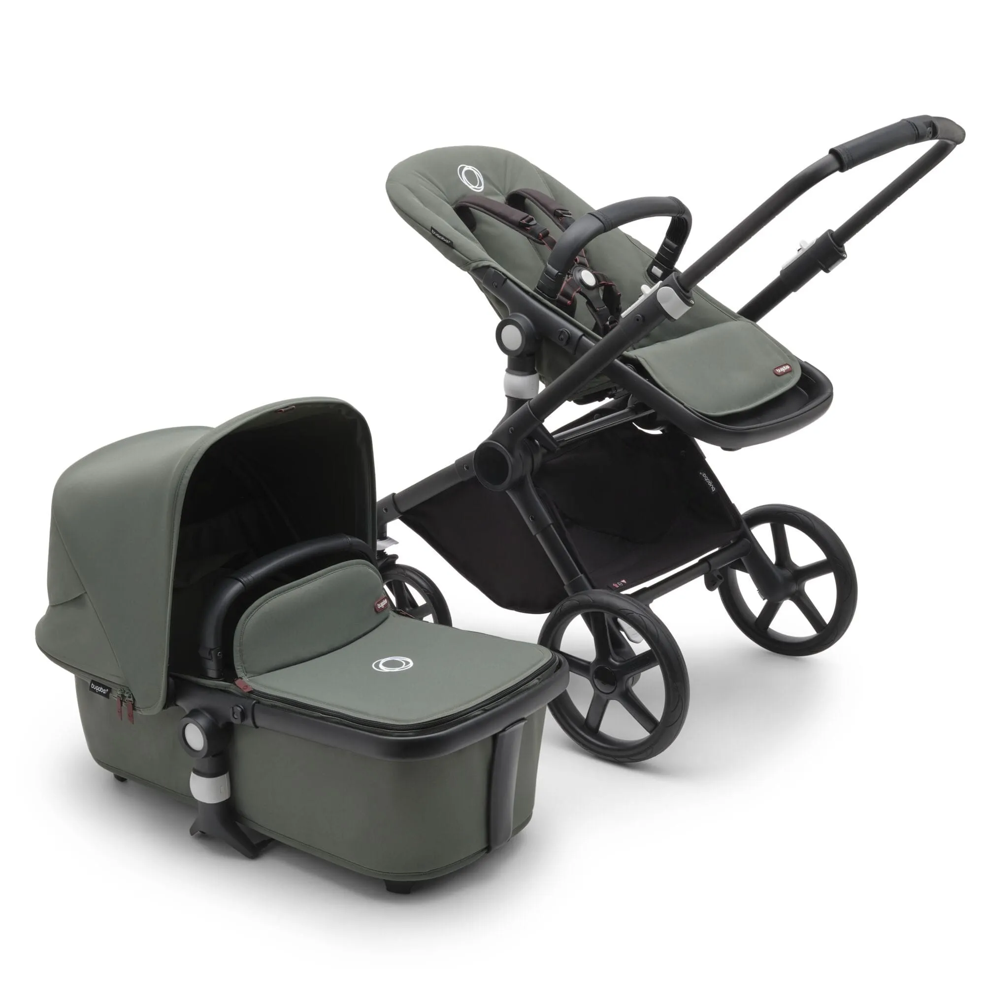 Bugaboo Fox Cub Essential Bundle - Black/Forest Green/Forest Green