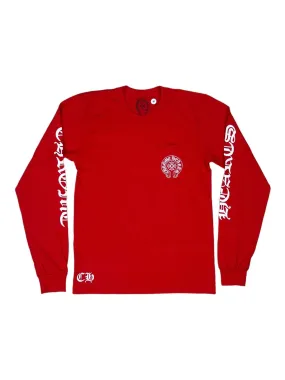 CHROME HEARTS SCROLL LOGO LONG SLEEVE RED