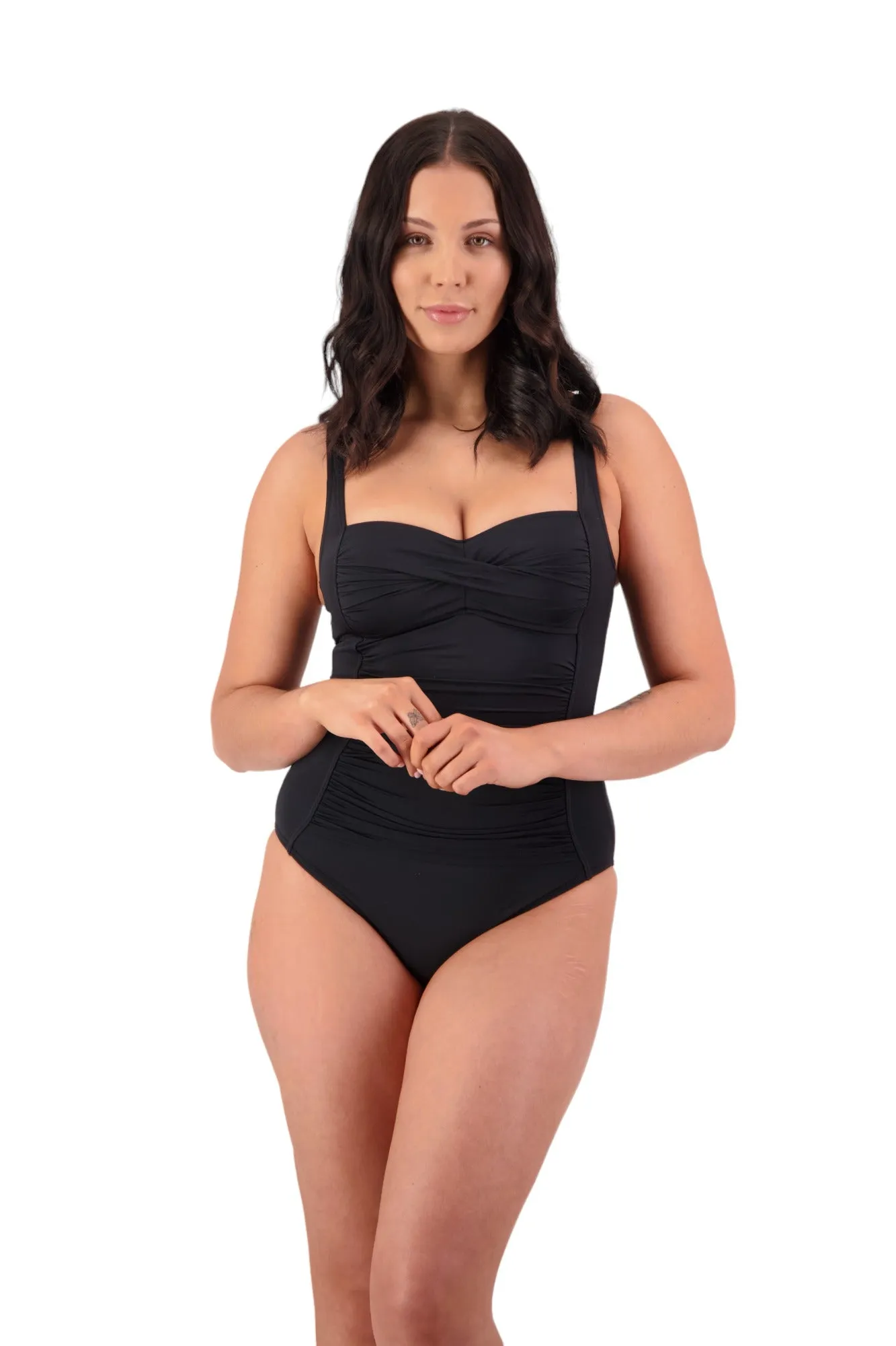 Contours Twist Suit One Piece | Black