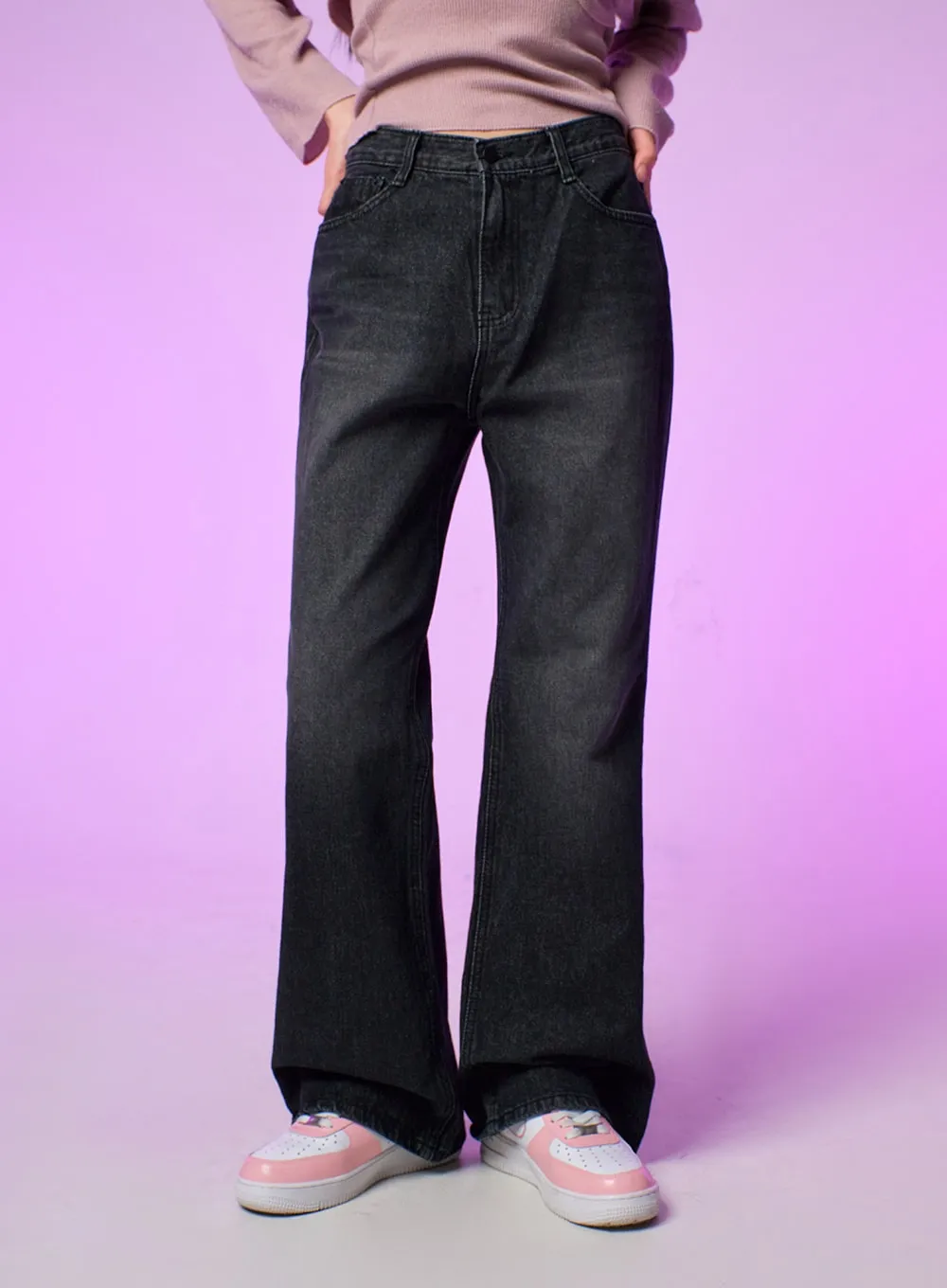 Denim Washed Bootcut Jeans IJ430