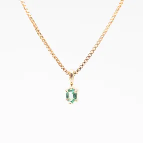 Gold Vermeil Oval Claw Set Emerald Necklace