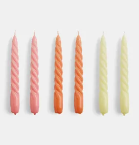 HAY Candle Set of 6 – Twist – Dark Rose, Dark Peach & Citrus