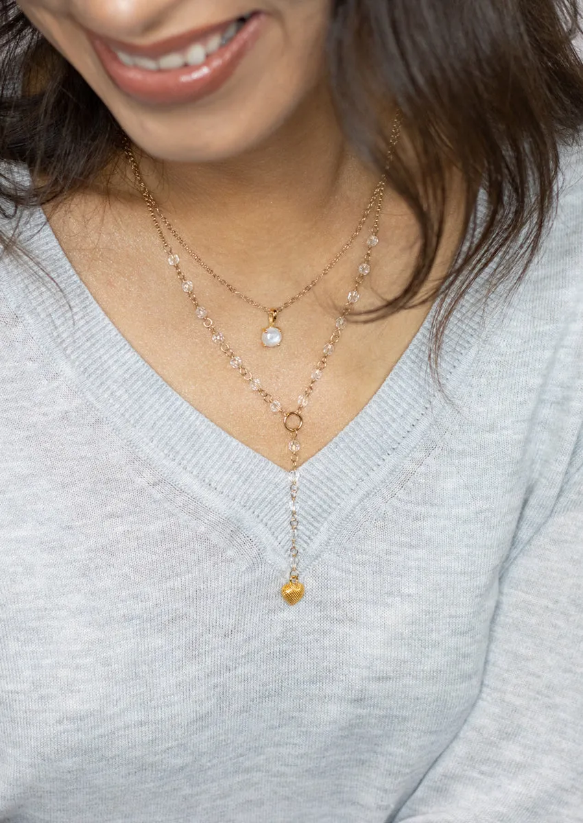 Landon Rainbow Moonstone Gold Necklace