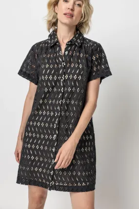 PA2434b Lilla P Eyelet Short Sleeve Shirt Dress