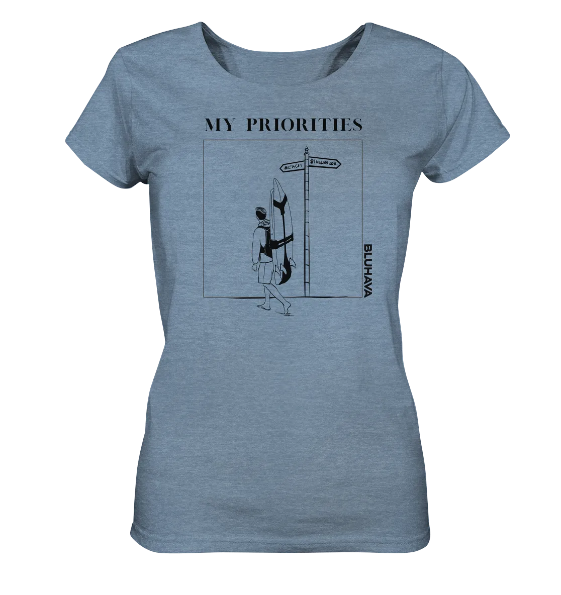 "Beach Priorities" - Damen Premium Organic Shirt (meliert)