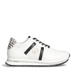 Scarpe LIU JO Wonder 629 Sneakers in Glitter Mesh con Inserti in Nylon colore Bianco