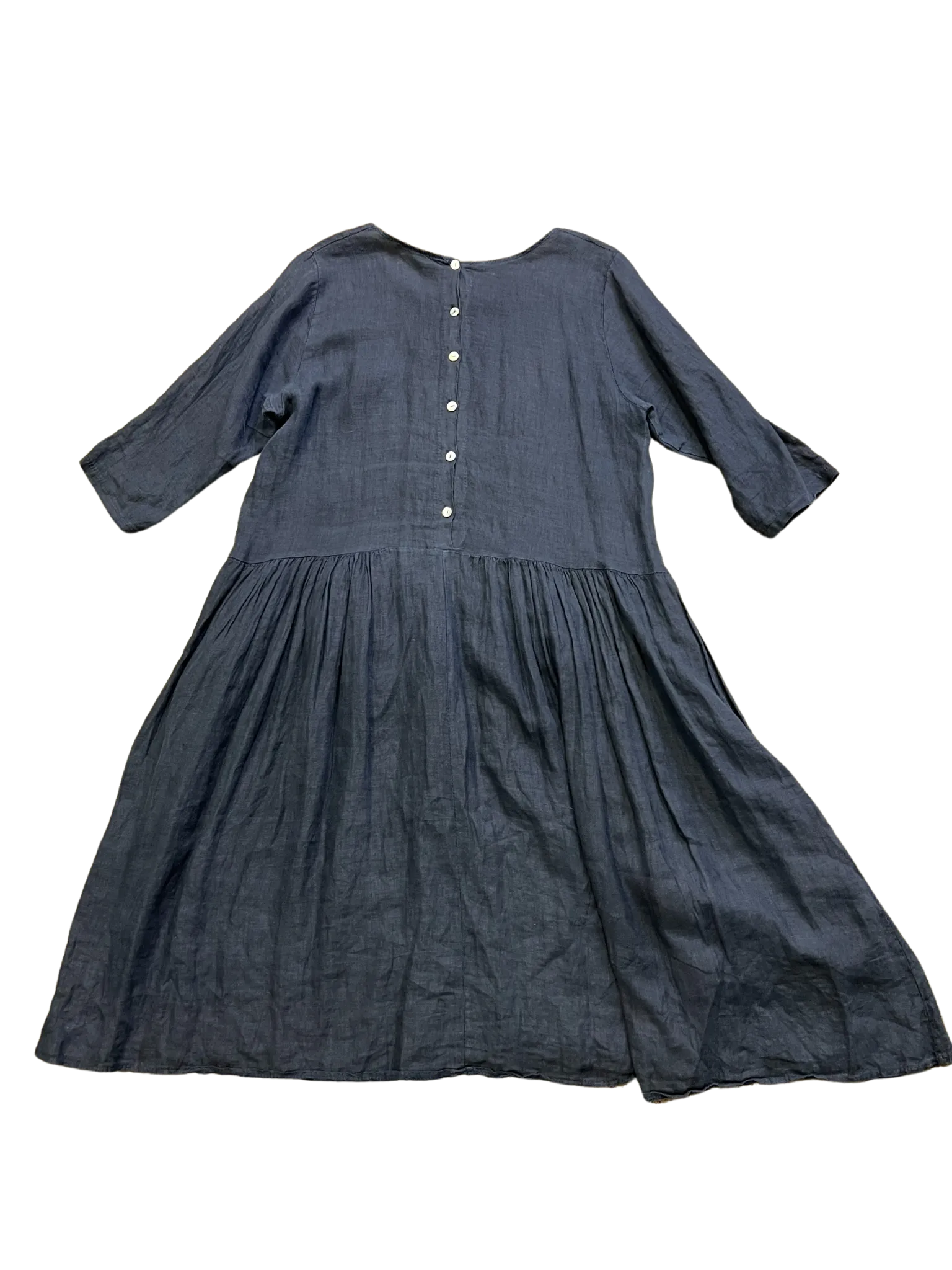 Size XL - Talia Benson Navy Linen Dress