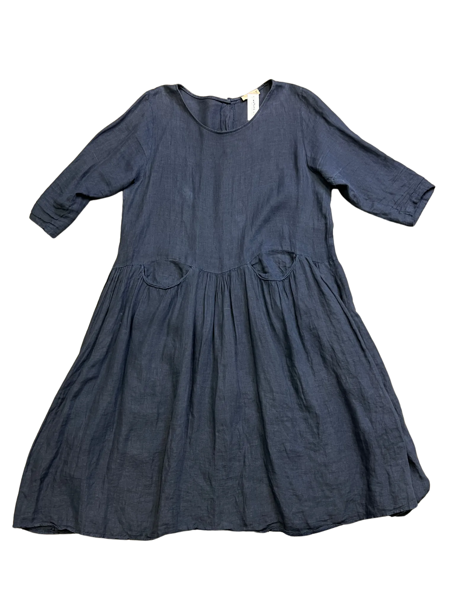 Size XL - Talia Benson Navy Linen Dress