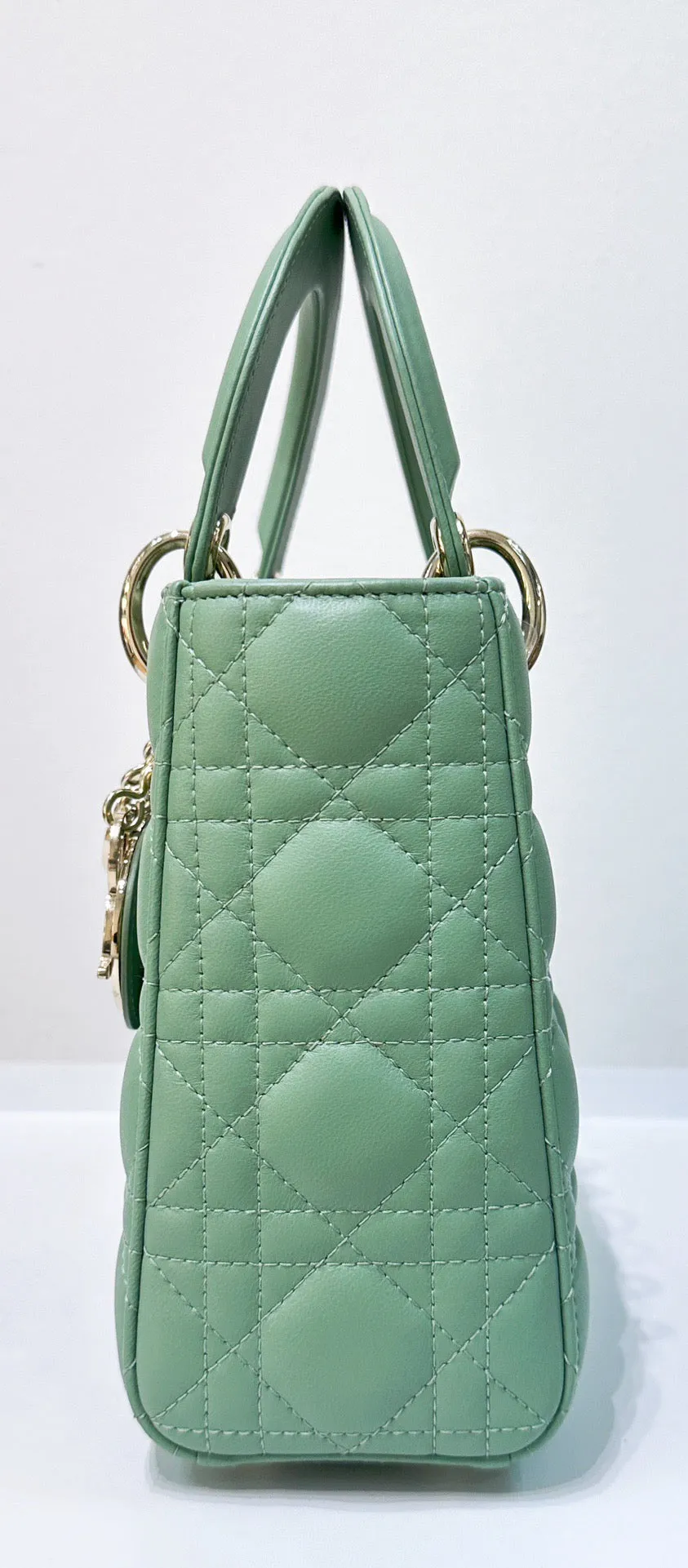 Small Lady Dior My ABCDior Bag Green Cannage Lambskin