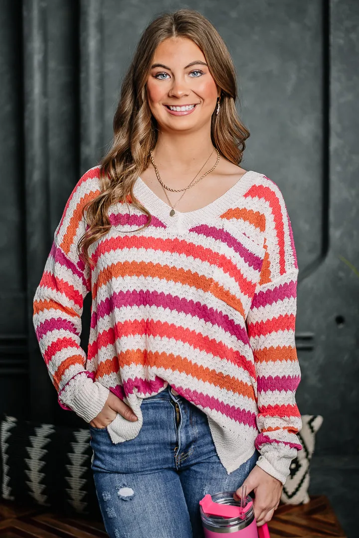 Sucker For You Striped Pocket Top