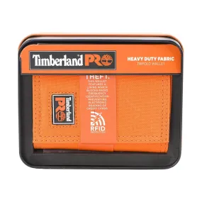 Timberland Pro Cordura Nylon RFID Trifold Heavy Duty Wallet - Orange